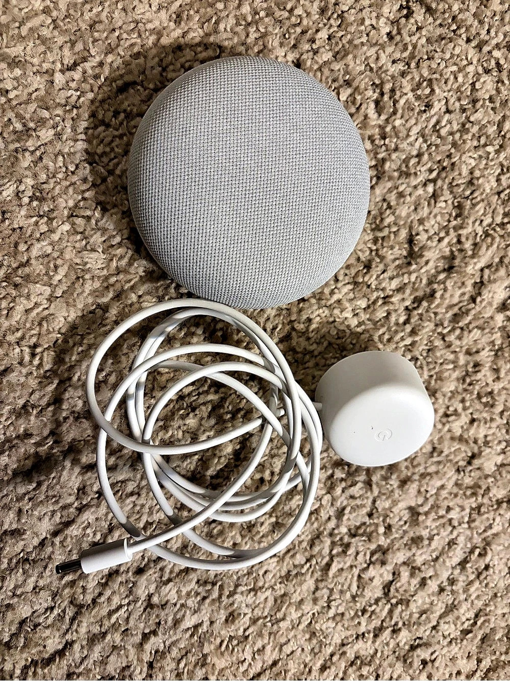 Google Nest Mini Smart Speaker Gray with Power Adapter